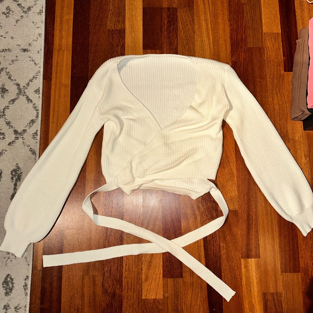 Wrap knit sweater